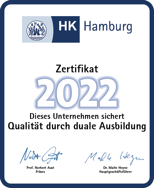 HK Hamburg - Qualität durch duale Ausbildung - Zertifikat 2022